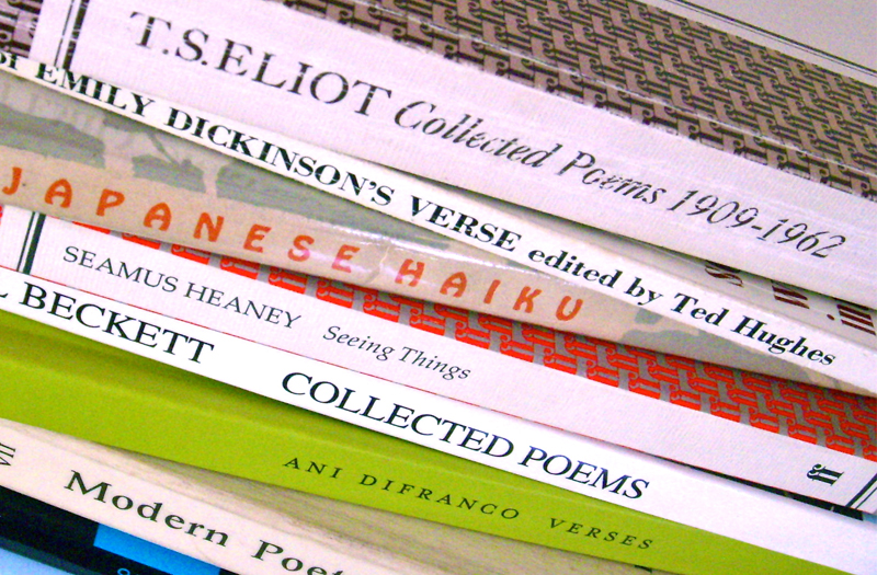 Stack of poetry books