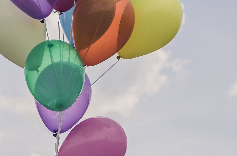 A bunch of coloured balloons