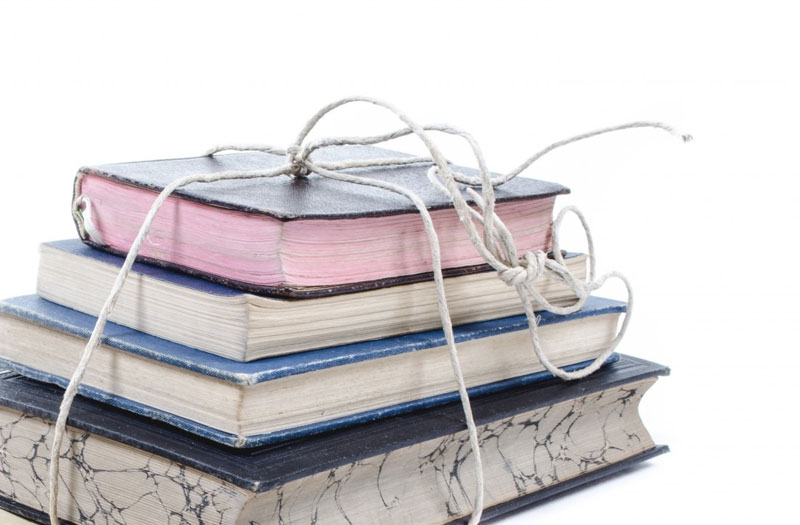 Stack of journals, tied with string