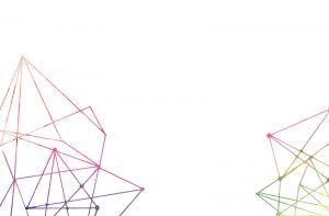 Coloured geometric forms on a white background