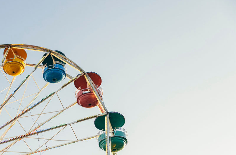 Four Ferris wheel carriages