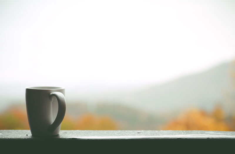 Cup of tea on a windowsill