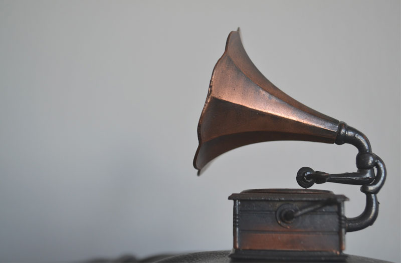 An old-fashioned gramophone